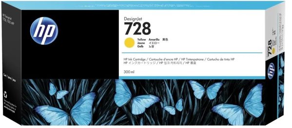 Hewlett Packard (HP) HP 728 300-ml Κίτρινη Μελάνι Κασέτα