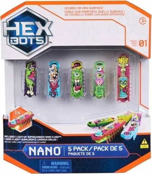 Hexbug HEX BOTS διαδραστικό παιχνίδι Nano Flash 5 πακέτο