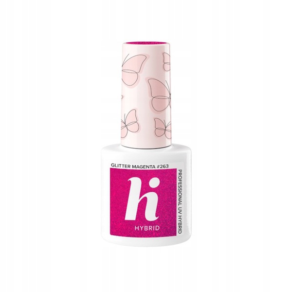 Hi Hybrid Hi Hybrid Βερνίκι υβριδικό Butterfly #263 Glitter Magenta 5ml