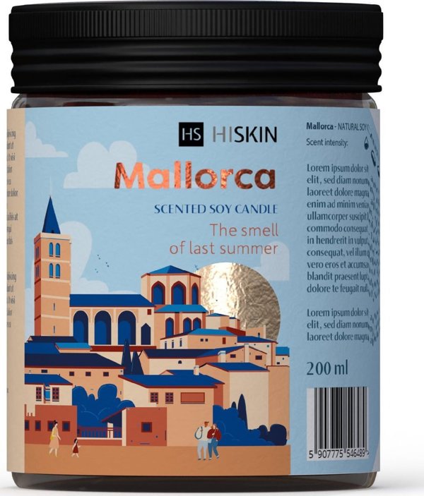 HISKIN HOME Σόγια κερί TRAVEL - MALLORCA 200ml&
