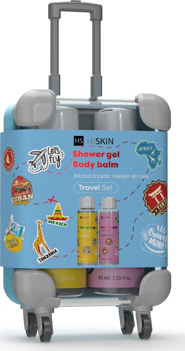 HiSkin HISKIN Travel Size Σετ σε βαλίτσα - τζελ ντους και λοσιόν σώματος 2x75 ml