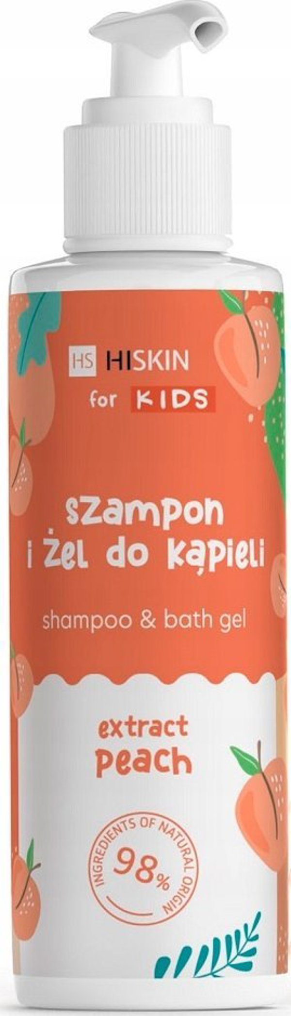 HiSkin Παιδικό σαμπουάν και αφρόλουτρο Ροδάκινο και Παπάγια 280ml