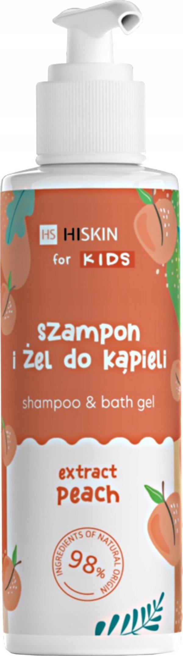 HiSkin Παιδικό σαμπουάν και αφρόλουτρο Ροδάκινο και Παπάγια 280ml