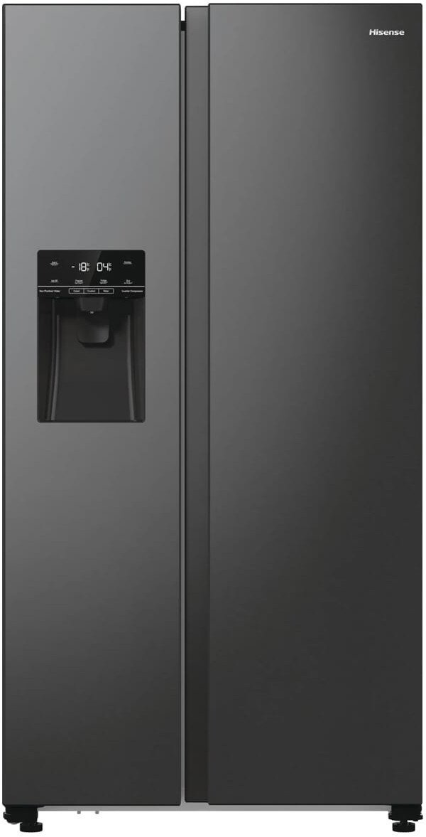 Ψυγείο Hisense NoFrost 566 L ύψος 179 cm μαύρο ατσάλι - SBS