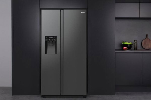 Ψυγείο Hisense NoFrost 566 L ύψος 179 cm μαύρο ατσάλι - SBS