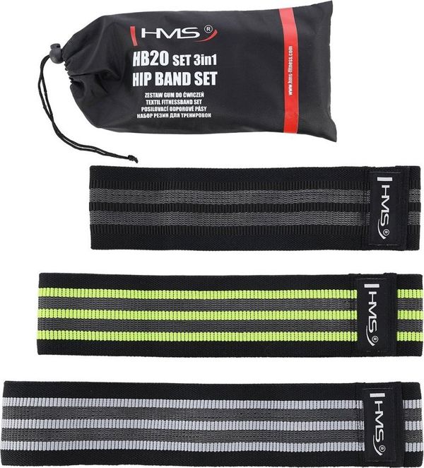 Σετ HMS Hip Band HB20 διαφορετικά επίπεδα αντίστασης σε πολυχρωμία 3 τεμ.