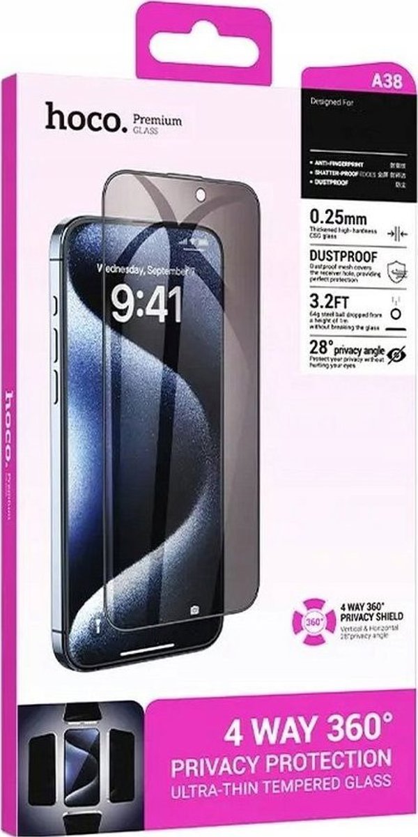 Hoco HOCO γυαλί ασφαλείας 360-degree privacy για IPHONE 15 Plus