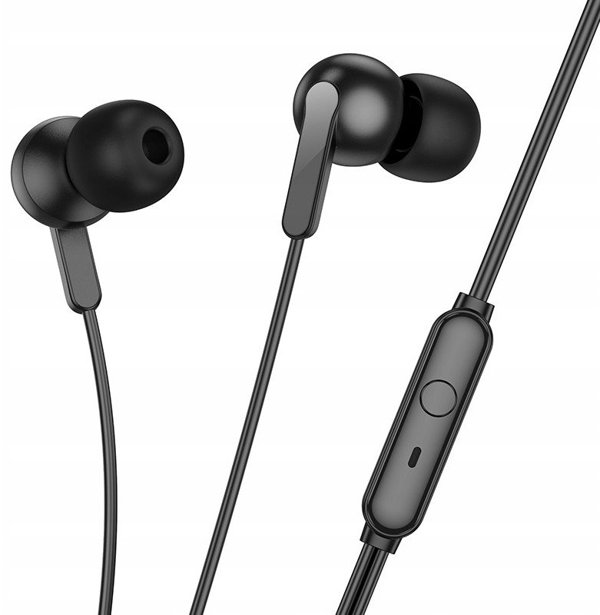 HOCO ενσύρματα ακουστικά Jack 3,5 mm με μικρόφωνο M124 μαύρα
