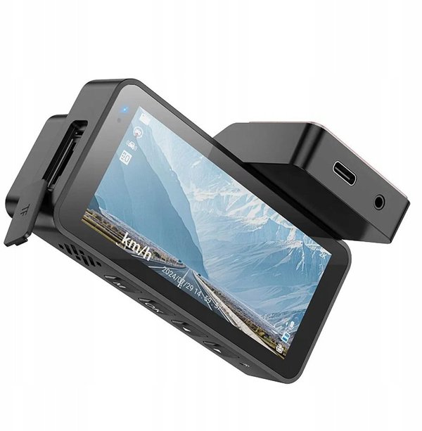 Κάμερα αυτοκινήτου HOCO με οθόνη 3,69" 2K GPS DV11 ασημί γκρι