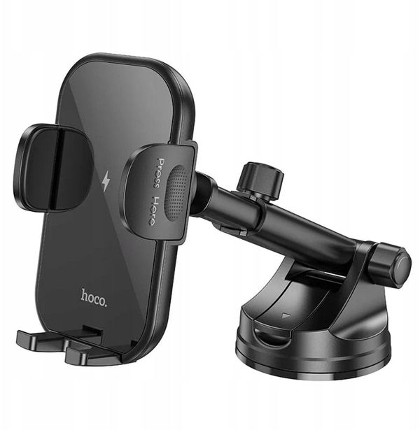 HOCO car holder with wireless charging windshield/center console 15W HW5 black HW5 black (6942007601450)