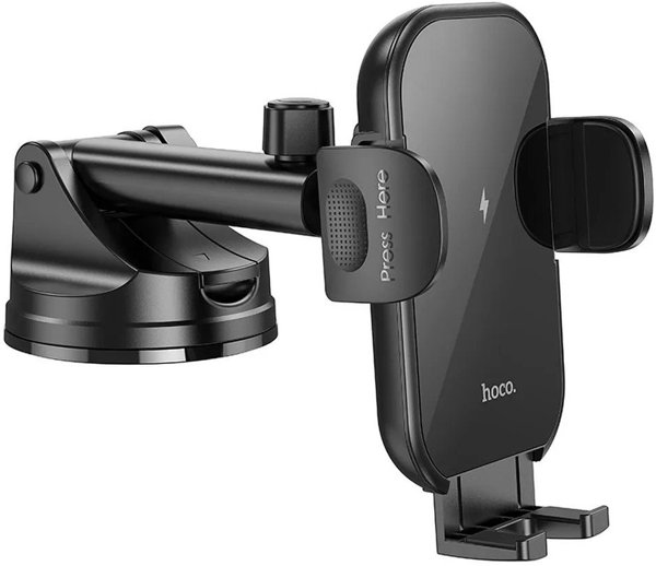 HOCO car holder with wireless charging windshield/center console 15W HW5 black HW5 black (6942007601450)
