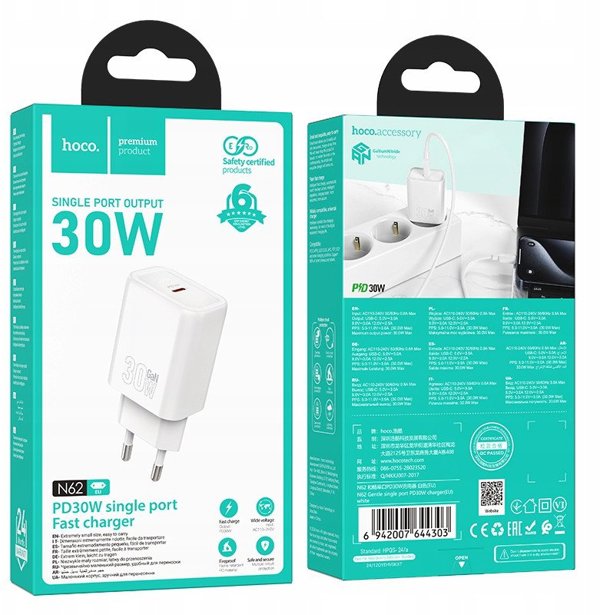 HOCO wall charger Type C PD QC 30W N62 white N62 white (6942007644303)