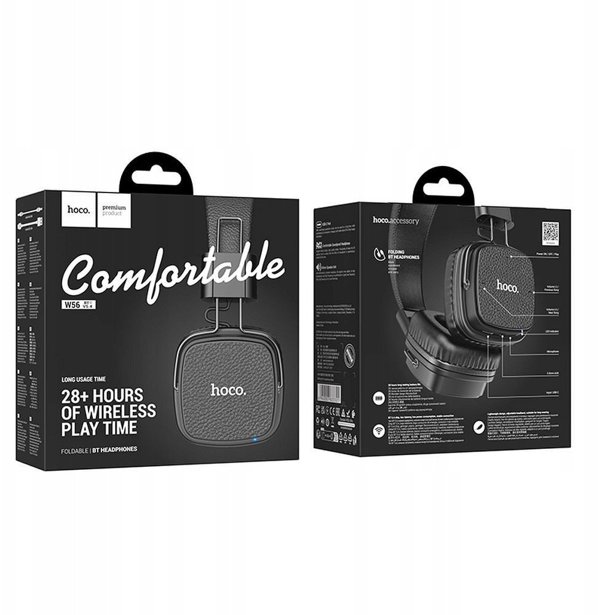 HOCO W56 Ασύρματα Ακουστικά Bluetooth Κεφαλής, Over-Ear, Μαύρα