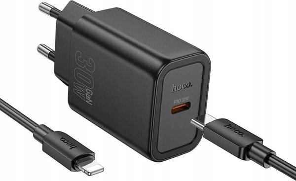HOCO λαντοζάρα σιετζιοβά Typ C + κάμπελ Typ C ντο Lightning PD QC 30W N62 τσάρνα