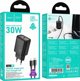 HOCO λαντοζάρα σιετζιοβά Typ C + κάμπελ Typ C ντο Lightning PD QC 30W N62 τσάρνα