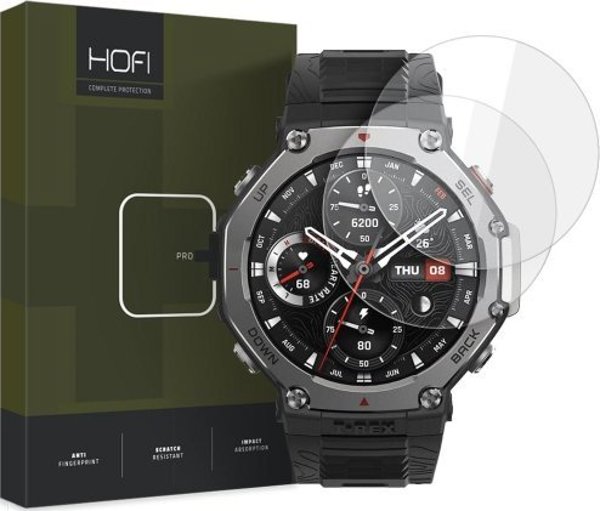 Hofi Tempered Glass Pro+ για Amazfit T-Rex 3, 2-Pack, Διαφανές, 0.26mm, 9H