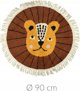 Home Styling Collection Χαλί για παιδιά με κρόσσια ANIMALS, Ø 90 cm