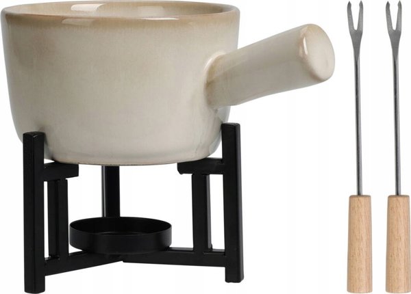 Home Styling Collection Σετ φοντύ τυριών, πορσελάνινη κατσαρόλα, 2 πιρούνια 13937745 8720573541879