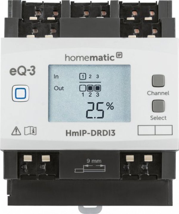 HomeMatic IP Homematic IP Ρυθμιστής φωτισμού για τοποθέτηση σε ράγα DIN – 3-πλός