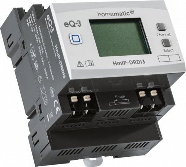 HomeMatic IP Homematic IP Ρυθμιστής φωτισμού για τοποθέτηση σε ράγα DIN – 3-πλός