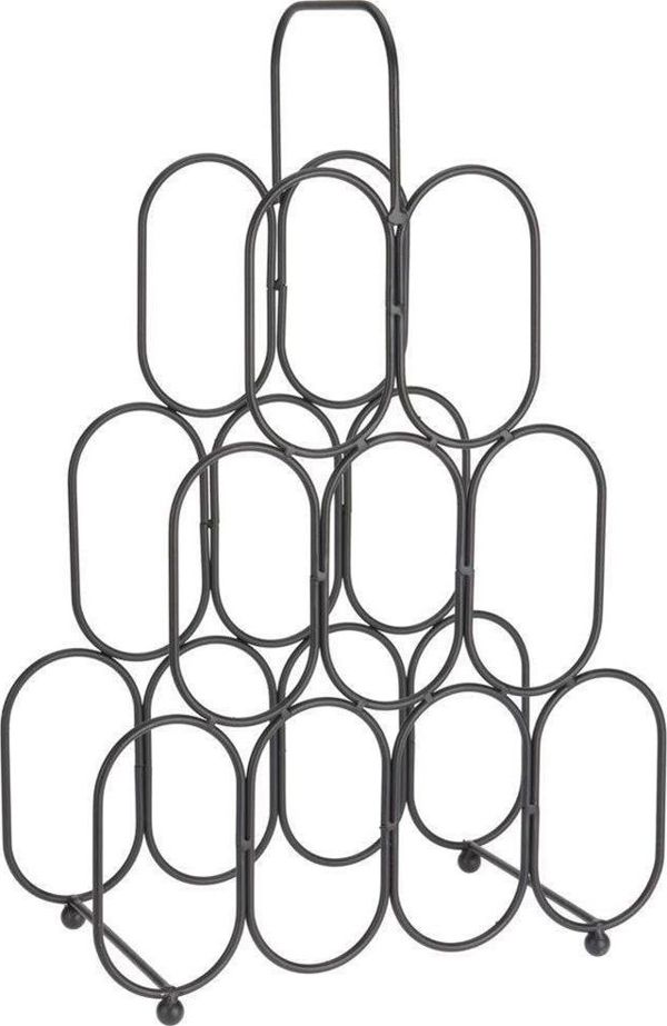 Home Styling Collection WINO Μεταλλική Ραφιέρα Κρασιών Μαύρη - Βάση για 9 Μπουκάλια