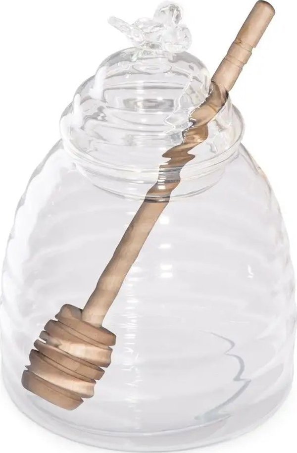 Βάζο μελιού με ξύλινο κουτάλι Homla MELLA, 0.46 l