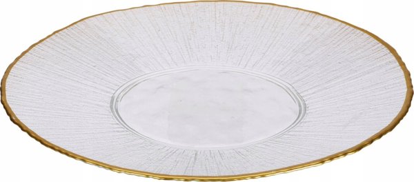 Home Styling Collection Γυάλινο πιάτο επίπεδο με χρυσό περίγραμμα DATURA, 28 εκ.