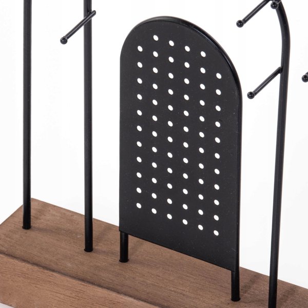 Home Styling Collection Μεταλλική Βάση για Κοσμήματα με Ξύλινη Βάση, 18 x 4,5 cm
