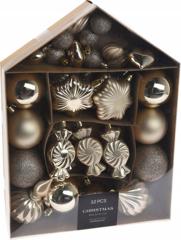 Home Styling Collection Σετ στολιδιών σε διάφορα σχήματα, 32 τεμάχια