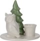 Home Styling Collection Κεραμικό κηροπήγιο με χριστουγεννιάτικο δέντρο, 8 εκ.