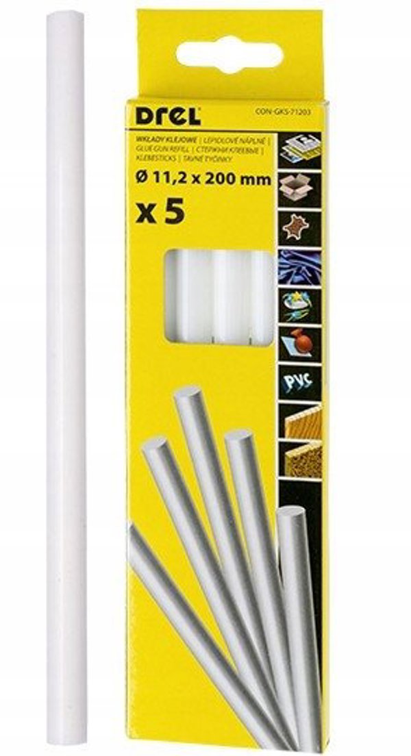 Ράβδοι θερμοκόλλησης 11.2 mm x 200 mm, λευκό, 5 τεμ.