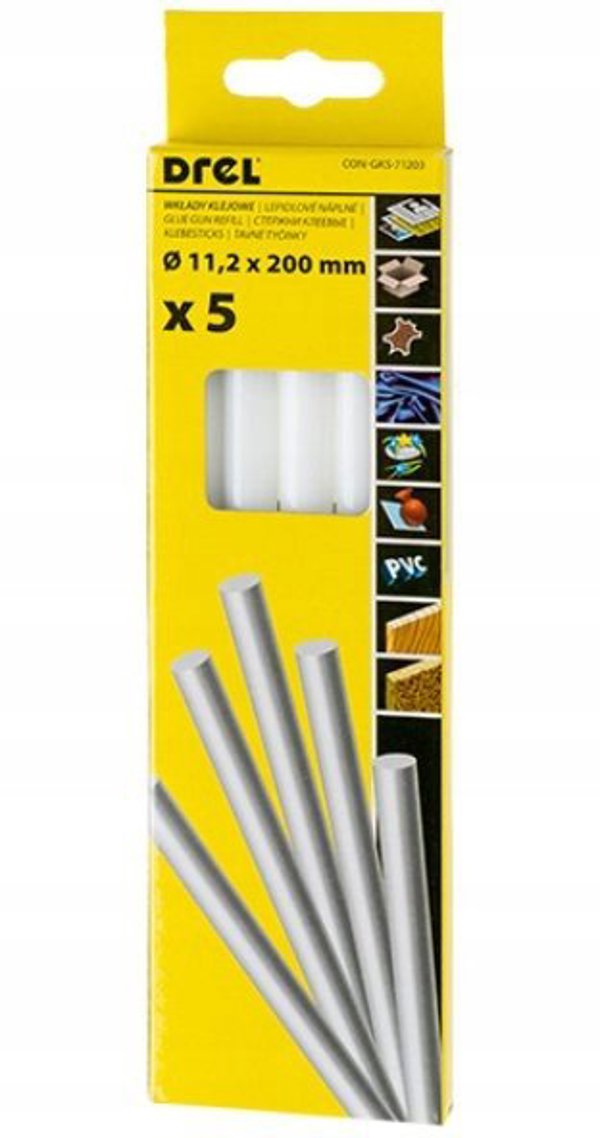 Ράβδοι θερμοκόλλησης 11.2 mm x 200 mm, λευκό, 5 τεμ.
