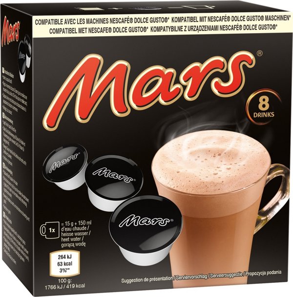 Κάψουλες ζεστής σοκολάτας συμβατές με NESCAFE(r) Dolce Gusto(r) Mars, 8 τεμ.