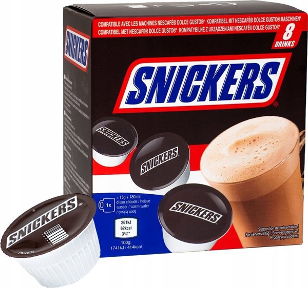 Κάψουλες ζεστής σοκολάτας συμβατές με NESCAFE(r) Dolce Gusto(r) Snickers, 8 τεμ.
