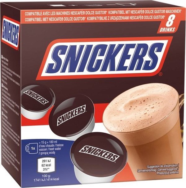 Κάψουλες ζεστής σοκολάτας συμβατές με NESCAFE(r) Dolce Gusto(r) Snickers, 8 τεμ.