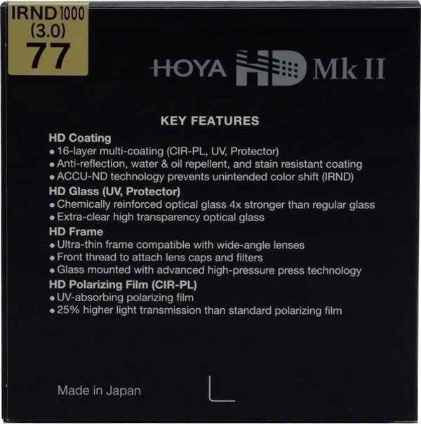 Φίλτρο Hoya ουδέτερης πυκνότητας HD Mk II IRND1000 52mm