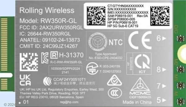HP 5G Modem m.2 WWAN 4G/5G Sub-6 GHz FM350-GL Κινητή Ευρυζωνική Κυψελωτή (συμβατό με WWAN-ready EliteBook 8 X - G1i G1a - 13 14 16, Flip, ZBook 8 X Fury - G1i G1a - 14 16 18)