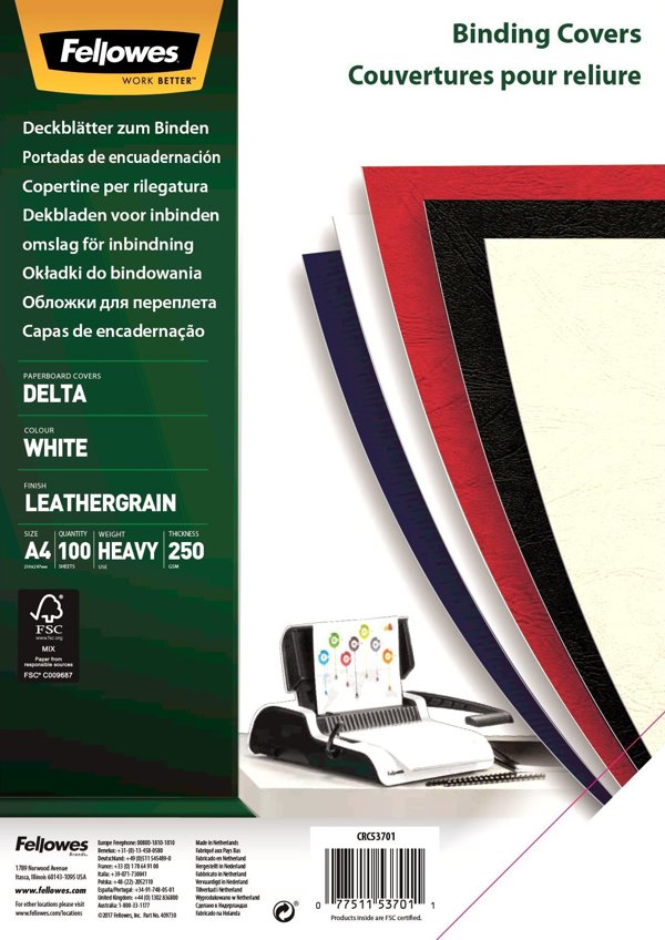 Καλύμματα βιβλιοδεσίας HP Delta A4, 250g/m2, χαρτόνι, καφέ (100 τεμ.)