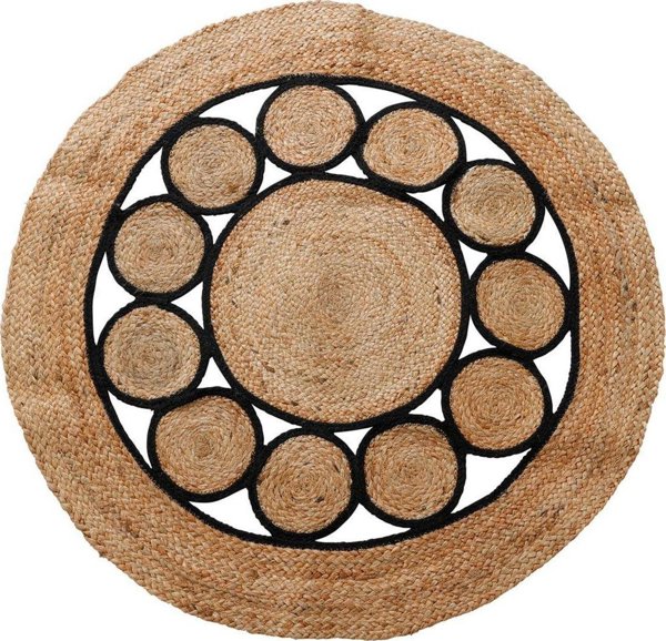 H&S Decoration Χαλί boho από γιούτα, στρογγυλό, Ø 90 εκ.