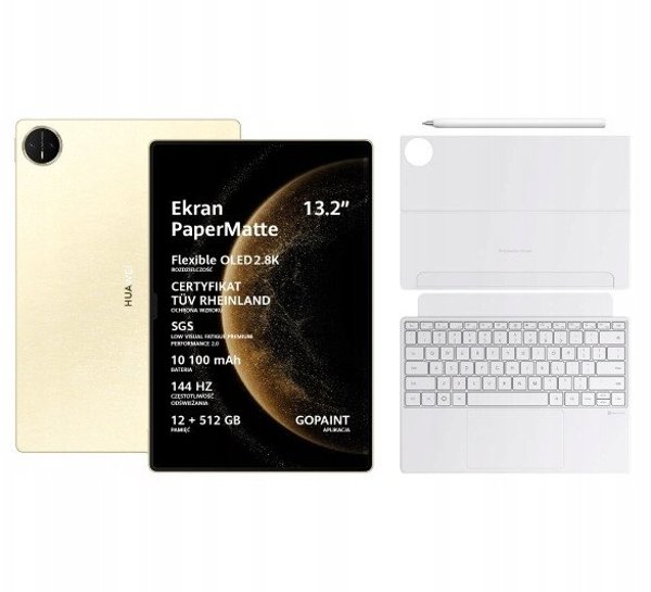 Huawei MatePad Pro 13,2" 12/512GB PaperMatte χρυσό + πληκτρολόγιο + γραφίδα