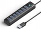 HUB 7 θυρών USB-A 3.0 καλώδιο 1M - μαύρο