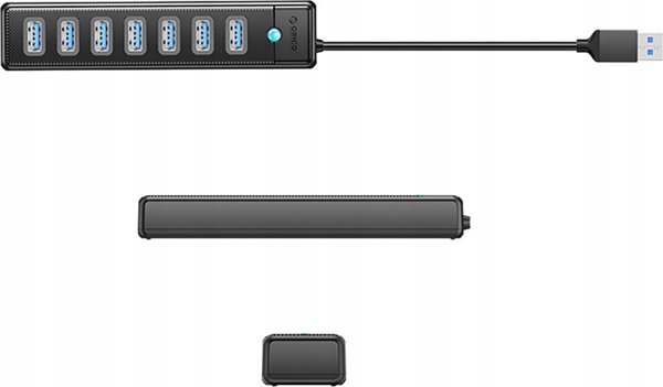 HUB 7 θυρών USB-A 3.0 καλώδιο 1M - μαύρο