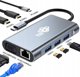 Προσαρμογέας HUB USB TB Print HUB USB C 8w1 HDMIx2 USB VGA RJ45 PD