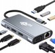 Προσαρμογέας HUB USB TB Print HUB USB C 8w1 HDMIx2 USB VGA RJ45 PD