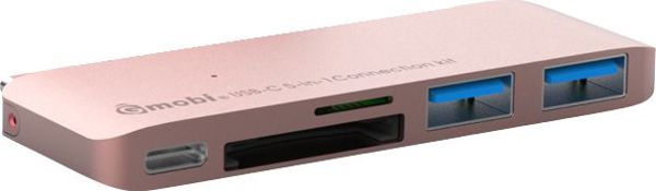 Πολύπριζο USB Gmobi Multi-port 1x USB-C 1x microSD 1x SDHC + 2x USB-A 3.0 (GM-GN21B-RGold)