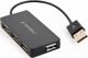 Gembird HUB USB 4 Θυρών 2.0 (UHB-U2P4-04), 480 Mbps, με Ενσωματωμένο Καλώδιο, Μαύρο