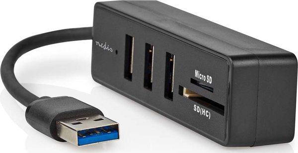 HUB USB Nedis Nedis CCGB61250BK01 huby i koncentratory USB 3.2 Gen 1 (3.1 Gen 1) Type-A 5000 Mbit/s Czarny