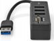 HUB USB Nedis Nedis CCGB61250BK01 huby i koncentratory USB 3.2 Gen 1 (3.1 Gen 1) Type-A 5000 Mbit/s Czarny