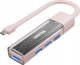 Unitek Hub USB 3.0, 4 Θύρες USB-A, Ταχύτητα 5Gbps, Αμφίδρομη Σύνδεση USB-C/USB-A, Ροζ
