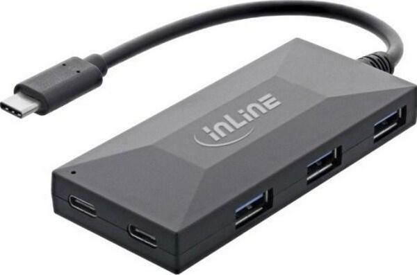 InLine USB 3.2 Gen 1 HUB, 2 Θύρες USB-C & 3 Θύρες USB-A, 5Gbps, 35398